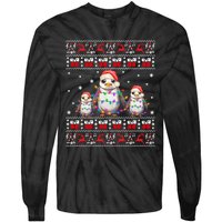 Penguin Ugly Christmas Xmas Lights Family Matching Tie-Dye Long Sleeve Shirt