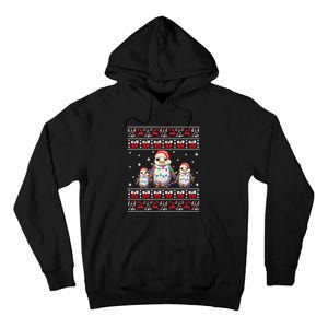 Penguin Ugly Christmas Xmas Lights Family Matching Tall Hoodie