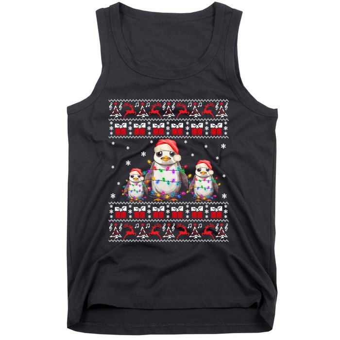 Penguin Ugly Christmas Xmas Lights Family Matching Tank Top