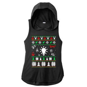 Physics Ugly Christmas Ladies PosiCharge Tri-Blend Wicking Draft Hoodie Tank