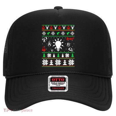 Physics Ugly Christmas High Crown Mesh Back Trucker Hat