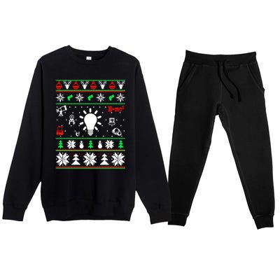 Physics Ugly Christmas Premium Crewneck Sweatsuit Set