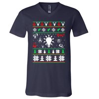 Physics Ugly Christmas V-Neck T-Shirt