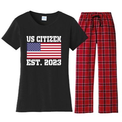 Proud US Citizenship Immigrant American New USA Citizen Flag Women's Flannel Pajama Set