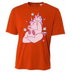 Papa Unicorn Cute Gift Cooling Performance Crew T-Shirt