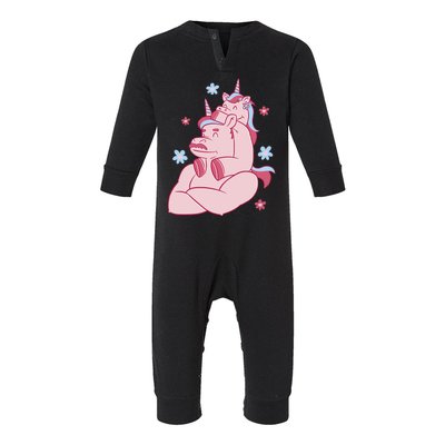 Papa Unicorn Cute Gift Infant Fleece One Piece