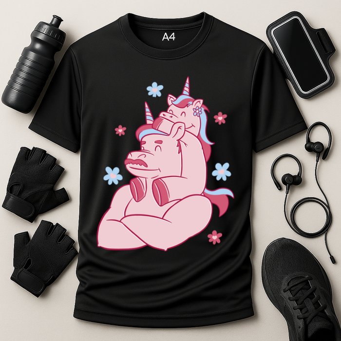 Papa Unicorn Cute Gift Performance Shirt