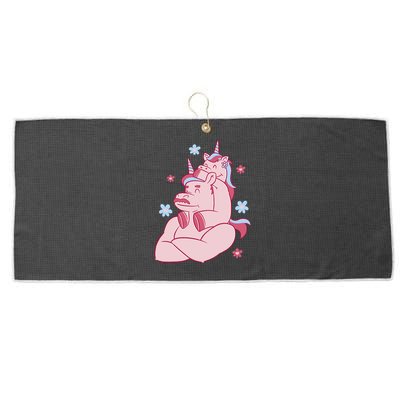 Papa Unicorn Cute Gift Large Microfiber Waffle Golf Towel