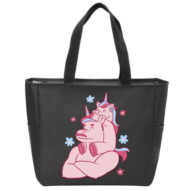 Papa Unicorn Cute Gift Zip Tote Bag