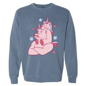 Papa Unicorn Cute Gift Garment-Dyed Sweatshirt