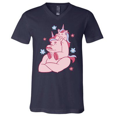 Papa Unicorn Cute Gift V-Neck T-Shirt