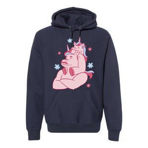 Papa Unicorn Cute Gift Premium Hoodie