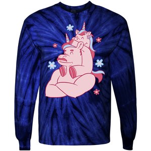 Papa Unicorn Cute Gift Tie-Dye Long Sleeve Shirt