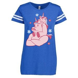 Papa Unicorn Cute Gift Enza Ladies Jersey Football T-Shirt