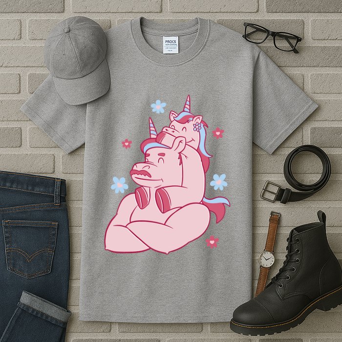 Papa Unicorn Cute Gift Tall T-Shirt