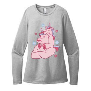 Papa Unicorn Cute Gift Womens CVC Long Sleeve Shirt