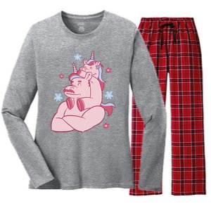 Papa Unicorn Cute Gift Women's Long Sleeve Flannel Pajama Set 