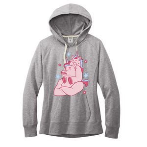 Papa Unicorn Cute Gift Women's Fleece Hoodie