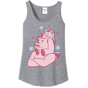 Papa Unicorn Cute Gift Ladies Essential Tank