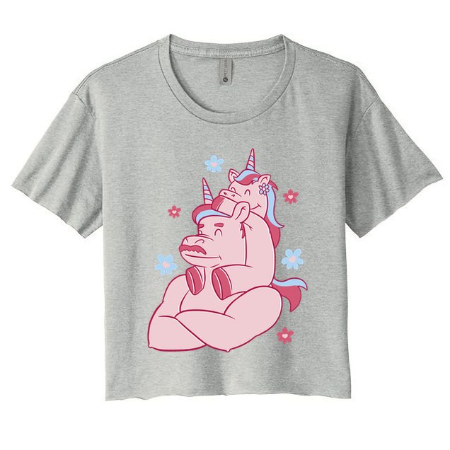 Papa Unicorn Cute Gift Crop Top