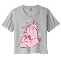 Papa Unicorn Cute Gift Women's Crop Top Tee