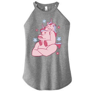 Papa Unicorn Cute Gift Women's Perfect Tri Rocker Tank