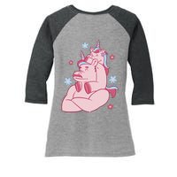 Papa Unicorn Cute Gift Women's Tri-Blend 3/4-Sleeve Raglan Shirt