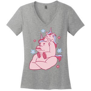 Papa Unicorn Cute Gift Women's V-Neck T-Shirt