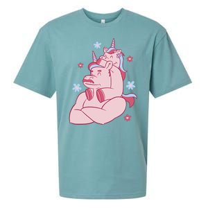 Papa Unicorn Cute Gift Sueded Cloud Jersey T-Shirt