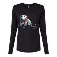 Possum Ugly Christmas Sweater Opposum Lover Rodent Owner Womens Cotton Relaxed Long Sleeve T-Shirt