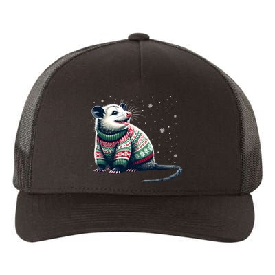 Possum Ugly Christmas Sweater Opposum Lover Rodent Owner Yupoong Adult 5-Panel Trucker Hat