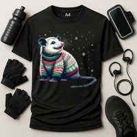 Possum Ugly Christmas Sweater Opposum Lover Rodent Owner Cooling Performance Crew T-Shirt