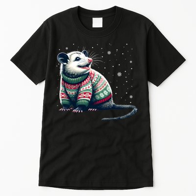 Possum Ugly Christmas Sweater Opposum Lover Rodent Owner Tall T-Shirt