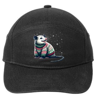 Possum Ugly Christmas Sweater Opposum Lover Rodent Owner 7-Panel Snapback Hat