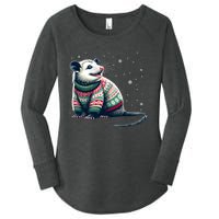 Possum Ugly Christmas Sweater Opposum Lover Rodent Owner Women's Perfect Tri Tunic Long Sleeve Shirt