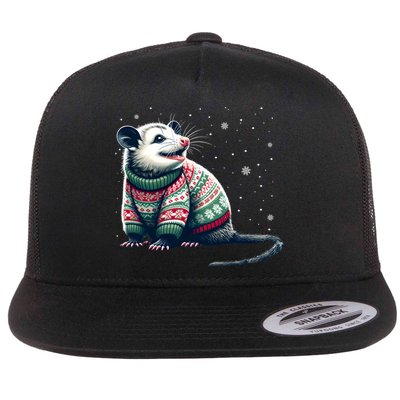 Possum Ugly Christmas Sweater Opposum Lover Rodent Owner Flatbill Hat
