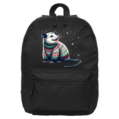 Possum Ugly Christmas Sweater Opposum Lover Rodent Owner 16 in Basic Backpack