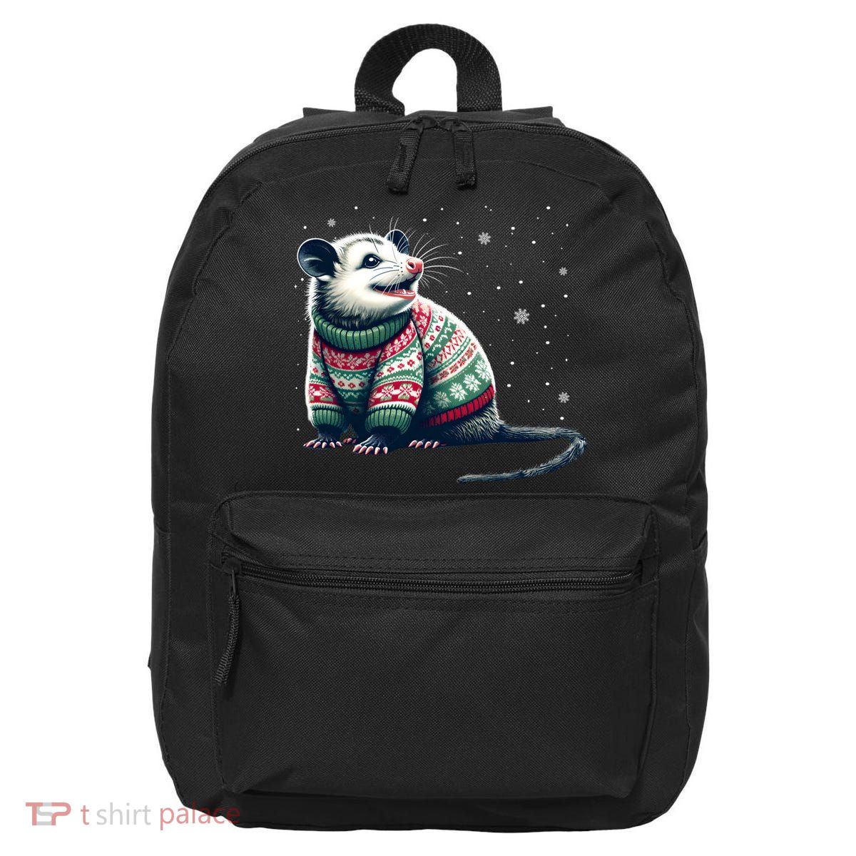 Possum Ugly Christmas Sweater Opposum Lover Rodent Owner 16 in Basic Backpack