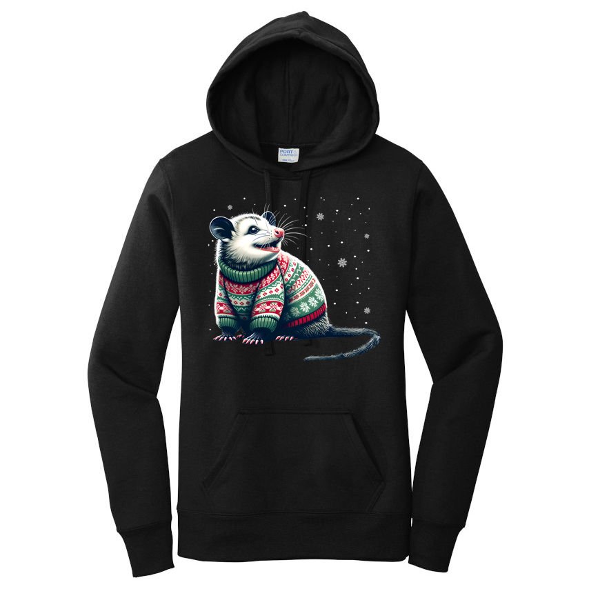 Possum Ugly Christmas Sweater Opposum Lover Rodent Owner Women's Pullover Hoodie