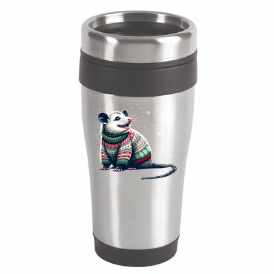 Possum Ugly Christmas Sweater Opposum Lover Rodent Owner 16oz Travel Tumbler