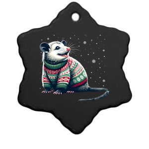 Possum Ugly Christmas Sweater Opposum Lover Rodent Owner Ceramic Star Ornament