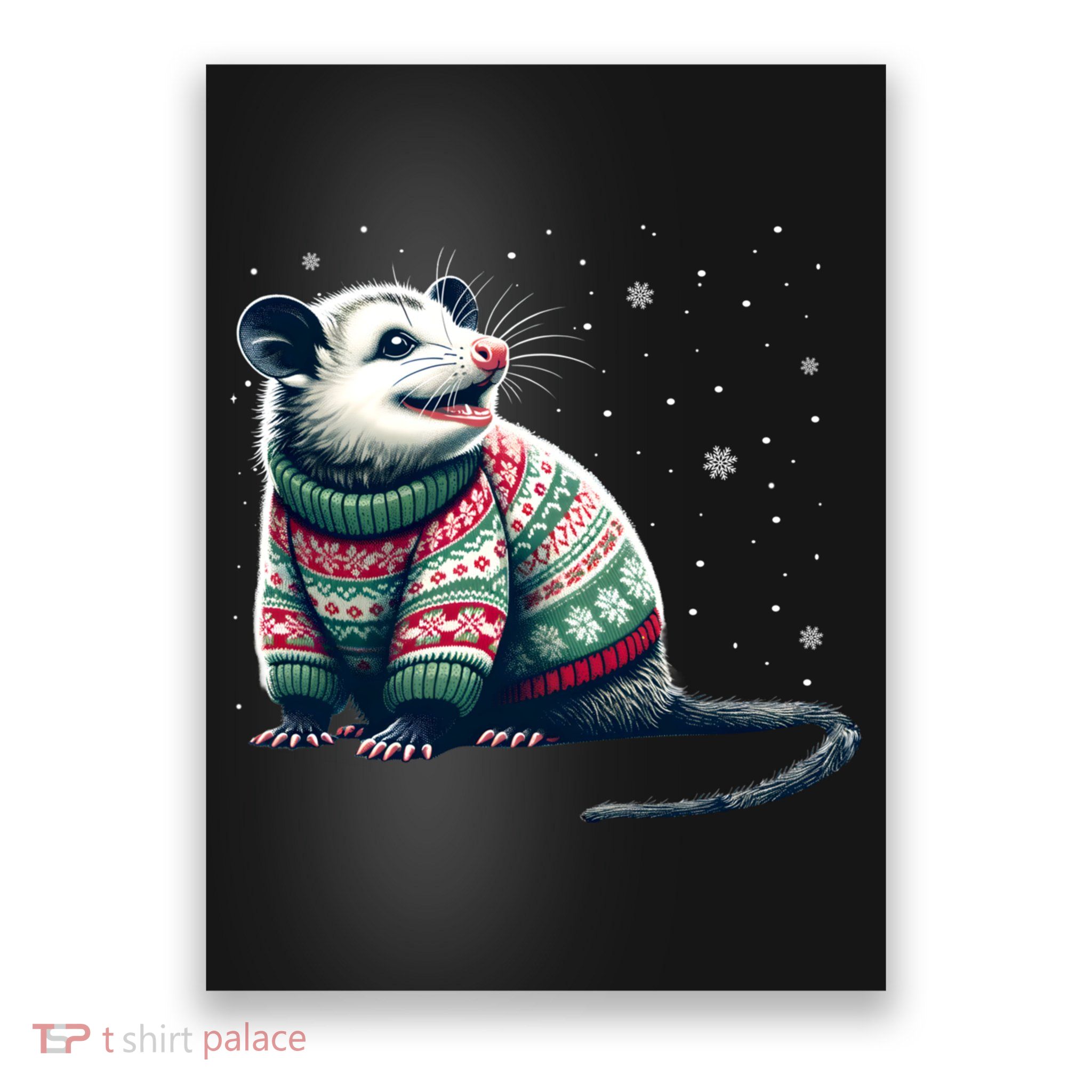 Possum Ugly Christmas Sweater Opposum Lover Rodent Owner Poster