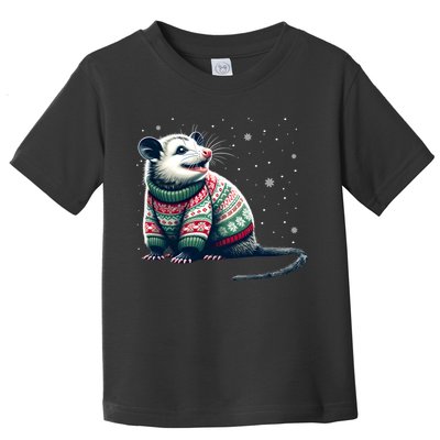 Possum Ugly Christmas Sweater Opposum Lover Rodent Owner Toddler T-Shirt