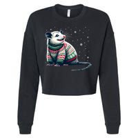 Possum Ugly Christmas Sweater Opposum Lover Rodent Owner Cropped Pullover Crew