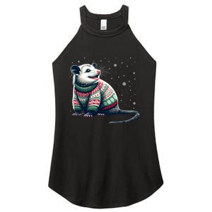 Possum Ugly Christmas Sweater Opposum Lover Rodent Owner Women's Perfect Tri Rocker Tank