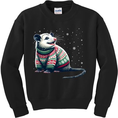 Possum Ugly Christmas Sweater Opposum Lover Rodent Owner Kids Sweatshirt