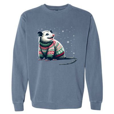 Possum Ugly Christmas Sweater Opposum Lover Rodent Owner Garment-Dyed Sweatshirt