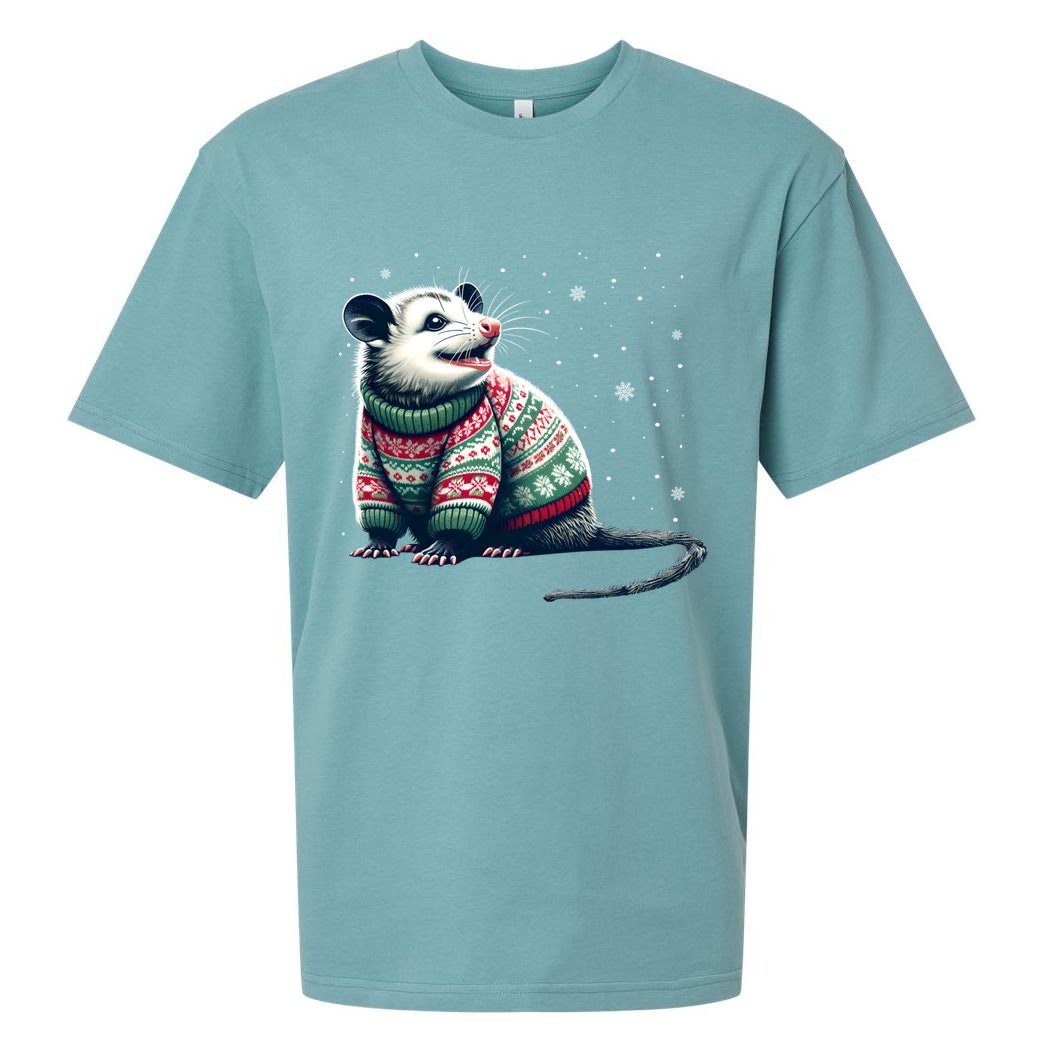 Possum Ugly Christmas Sweater Opposum Lover Rodent Owner Sueded Cloud Jersey T-Shirt