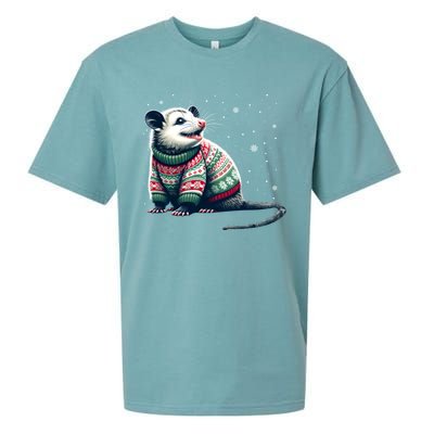 Possum Ugly Christmas Sweater Opposum Lover Rodent Owner Sueded Cloud Jersey T-Shirt