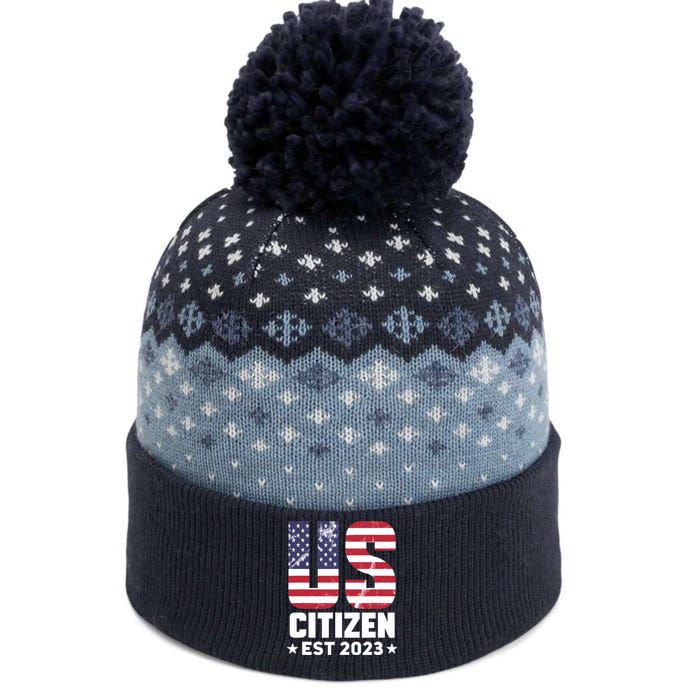 Proud US Citizenship Decoration American New USA Citizen The Baniff Cuffed Pom Beanie